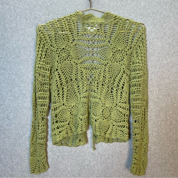 Vintage Y2K Gilmore Girl April Cornell Crochet Bowtie Cardigan Knitted Sweater - Picture 4 of 4